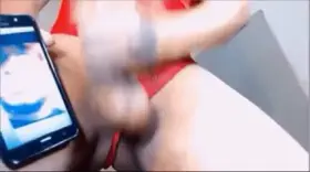 Horny Strong Dick Latin Shemale Wants to Cum All Over a Face