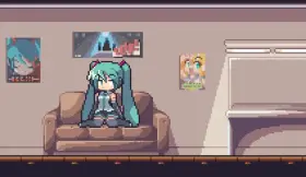 Hatsune Miku relieving some stress