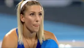 Paraskevi Papachristou smiling for the camera