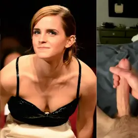 Emma leaning in for a taste