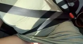 No panties under my dress in traffic [video]