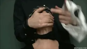 Gagging the kidnapped college girl