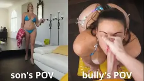 Why did my mom have to wear THIS while my bully is over??