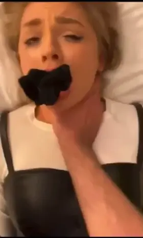 Cute Blonde Gagged, Choked and Fucked