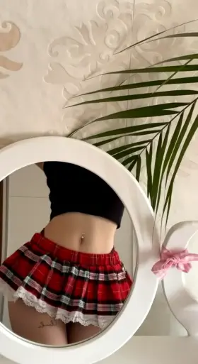 Wearing my new skirt to school