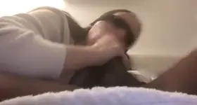 Teen wolfing down her first BBC blindfolded