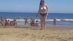 Lovely beach bouncing