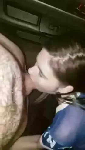 Deepthroating a thick cock in a parking lot (throatpie attempt)