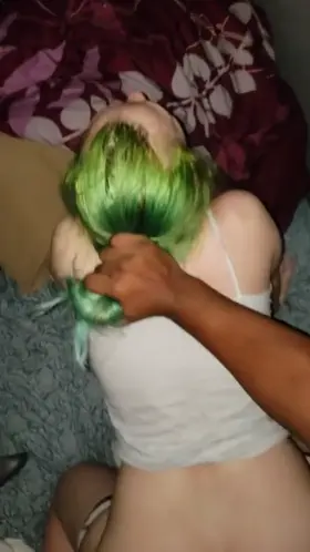 Pawg with green hair gets slammed by BBC