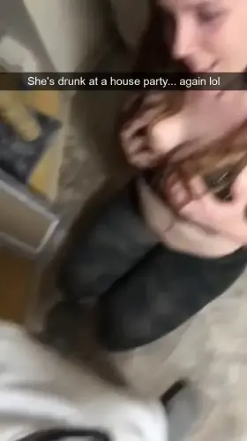 She gets drunk and lets guys use her throat