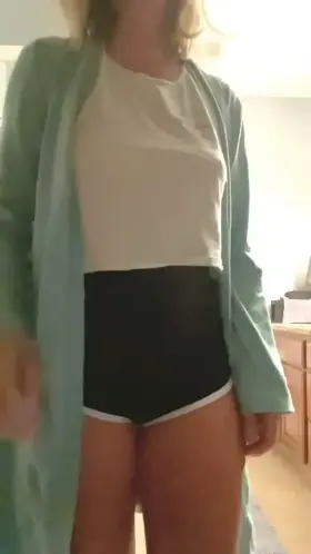 I hope watching me remove these slutty little shorts from my milf ass gets you hard. [f]40