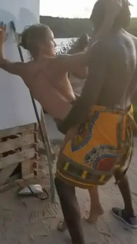 Who is this? Interracial with onlookers