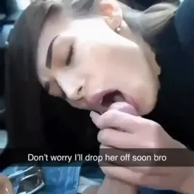 Her mouth is stuffed, she can’t talk rn. Don’t worry I’ll drop her off soon..