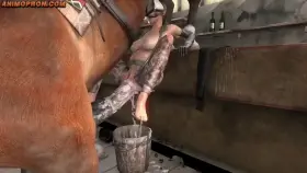 [F/M] Quiet gets completely filled but Horse isn't done cumming!