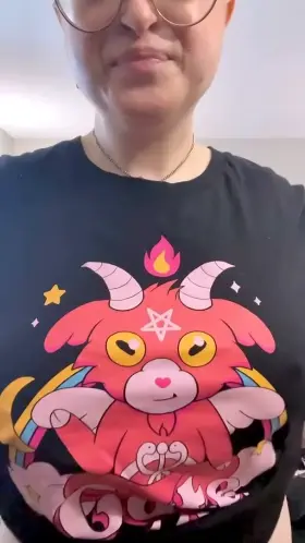 The shirt says “cute as hell” – do you agree?