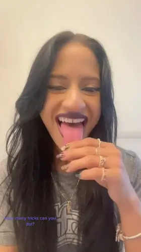 Beautiful long tongue and tricks