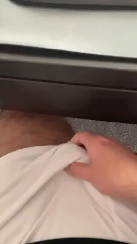 Getting my cock hard through white soccer shorts