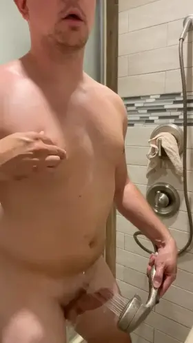 Using The Shower Head To Cum