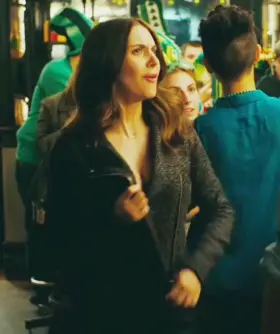 Alison Brie revealing the goods