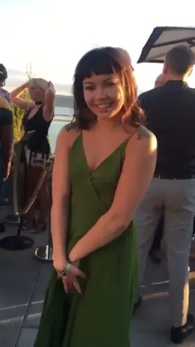 Sexy Brunette Showing Pussy At An Outdoor Party