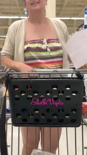 Got talked into a quick flash at the grocery store!