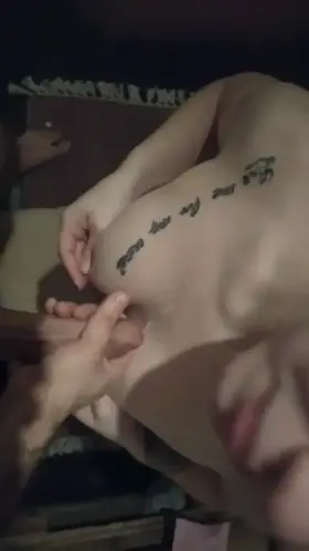 I love to cum all over her beautiful tits. And she love it too.