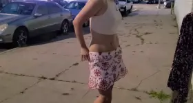 Changing clothes on the street