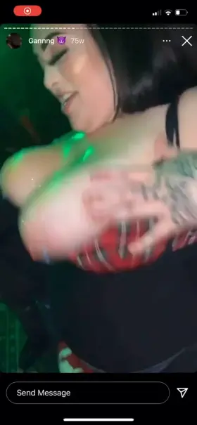 Showing off her big slutty udders🤤🤤