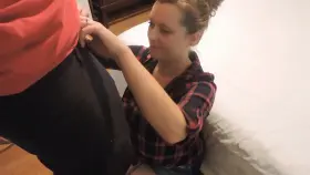 Pulled out his thick cock and stuffed my mouth full