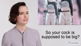 Daisy Ridley gets a BIG surprise from a hot girl in shorts.