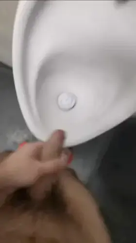 Almost caught in the public restroom half naked