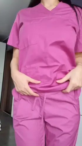 These scrubs hide alot of curves for a 5'1 girl Drop