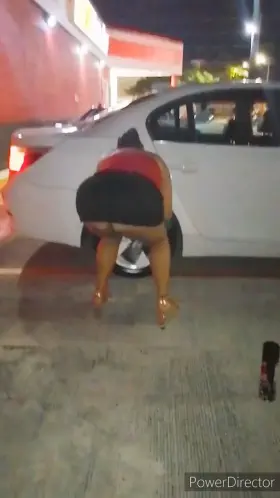 Some dude got lucky at the parking lot after she finished showing her ass. 😈