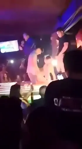 Fucking a stripper on stage and catching something in the eye
