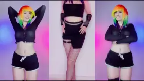 catgirls of TikTok - rainbow hair dance tease pmv clip