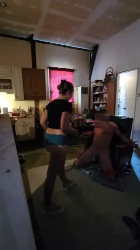 Tied up and kicked hard before brunch