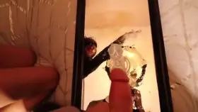 Since the clubs are closed, sometimes we have to be creative. Squirting, cumming and riding all on one mirror 😏