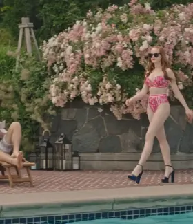 Madelaine Petsch sits on your lap in this bikini, how long do you last?