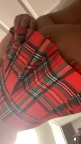 Guess who got a schoolgirl skirt 👀