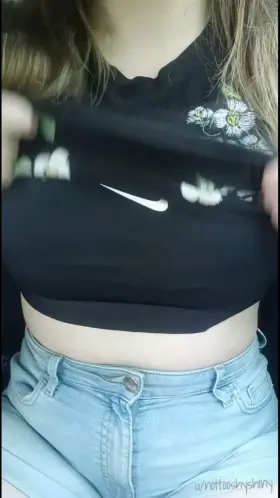 You can see my titty drop in your car. What are you doing?