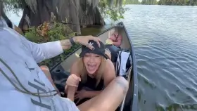 I sucked his rod in the canoe on the bayou