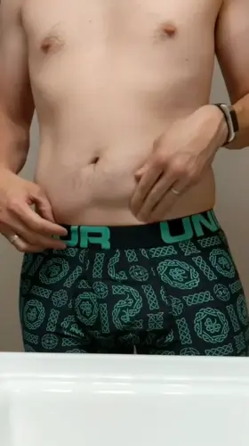 Underarmour softie with precum under the foreskin
