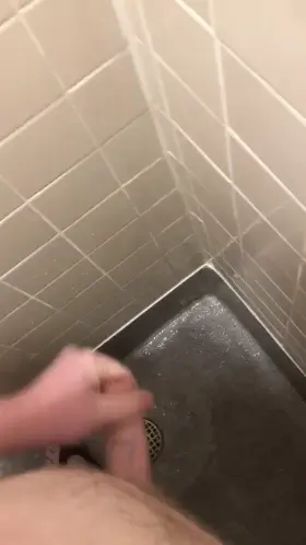 Shot a huge load from my thick morning wood in the shower!