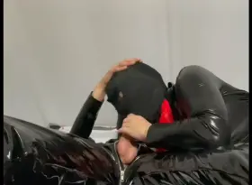 Sucking dick in my catsuit ending uppp hogtied and ballgagged on the floor
