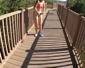 Removed my bikini bottoms on our walk