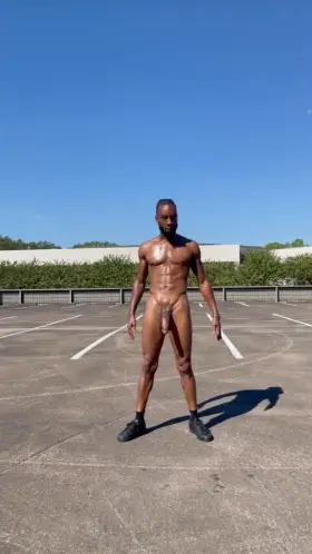 In the middle of the parking lot slanging DICK…