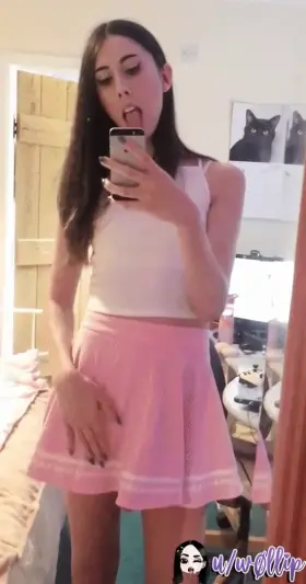 skirt barely hides it