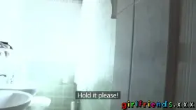 Girlfriends kissing in public then shower sex