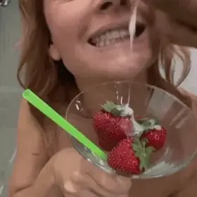 She's all about cum cocktails and getting her five a day!