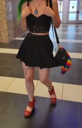 A quick flash of my tiny tits before I leave the building